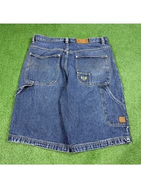 Outkast Carpenter Denim Shorts Baggy Workwear 36x12 Y2K Hip Hop Embroidered